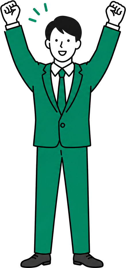 喜ぶ営業スタッフのイラスト