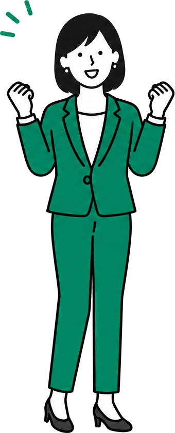 喜ぶ営業スタッフのイラスト